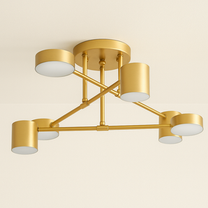 Luminária Plafon Moderno Minimalista LED Conecta - Dourado / Metal / Branco Quente (3000K) / 110v - ORNE™