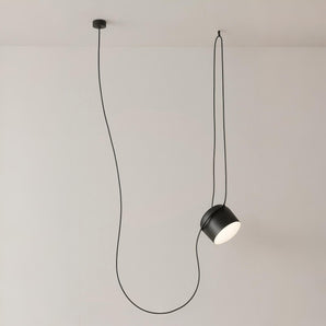 Luminária Pendente Moderna Minimalista Aim Fantasy - Preto / 1 cúpula / 200cm / Ø18cm - ORNE™