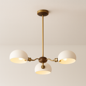 Luminária Pendente Moderna Minimalista Vidro Joints - 3 Lâmpadas / Vidro, Madeira e Latão - ORNE™