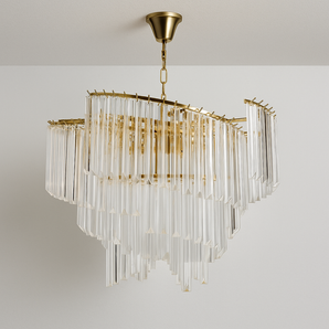 Luminária Pendente Lustre Moderno Minimalista Cristal Metal Cycle - Ø60cm / Branco Quente (3000K) - ORNE™