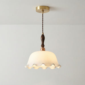 Luminária Pendente Clássico Moderno Vidro Madeira Andenne — ORNE