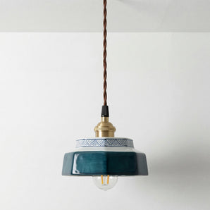 Luminária Pendente Clássico Retrô Vintage Cerâmica Metal Figeac — ORNE