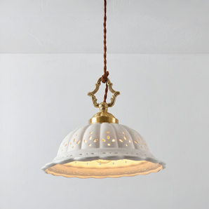 Luminária Pendente Clássico Retrô Vintage Cerâmica Metal Magnólia — ORNE