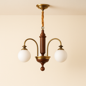 Luminária Pendente Clássico Retrô Vintage Madeira Metal Globos Corda Aley