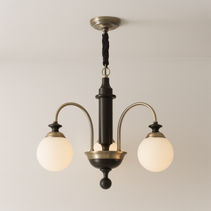 Luminária Pendente Moderna Minimalista Metal Pell - Preto / Ø65x49cm / 3 Lâmpadas - ORNE™