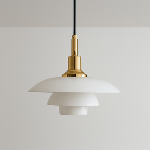 Luminária Pendente Moderna Minimalista Vidro Metal Caborian - Laranja e Dourado / Ø28.5x19cm / Vidro e Alumínio - ORNE™
