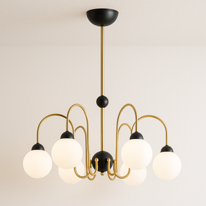 Luminária Pendente Moderna Clássica Globos Vidro Elix - Ø65cm / Branco Quente (3000K) - ORNE™