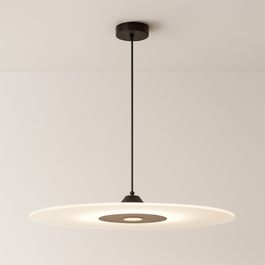 Luminária Pendente Moderna Minimalista LED Acrílico Metal Bontalle - Ø40cm / Preto / Branco Quente (3000K) - ORNE™
