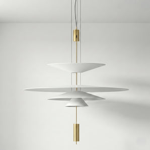 Luminária Pendente Moderno Minimalista Acrílico Metal LED Flamingo 4 Camadas — ORNE