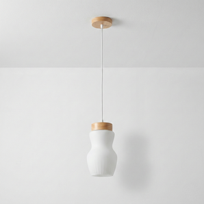 Luminária Pendente Moderno Minimalista Madeira Vidro Bigrolle — ORNE