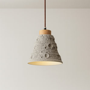 Luminária Pendente Moderno Minimalista Madeira Cimento Saran