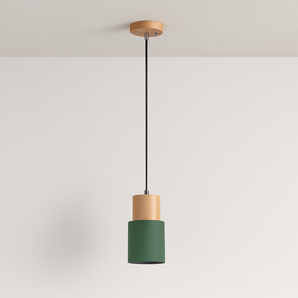 Luminária Pendente Moderna Minimalista Clips - Verde e Natural - ORNE™