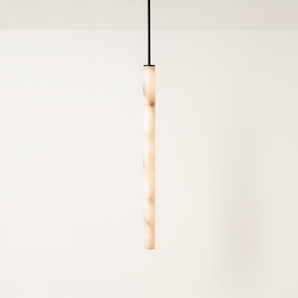 Luminária Pendente Moderna Minimalista LED Mármore Fuzi - 60cm / Branco Quente (3000K) - ORNE™