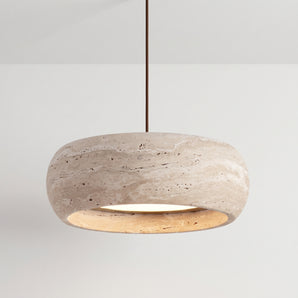 Luminária Pendente Moderno Minimalista Mármore Travertino LED Yirga — ORNE
