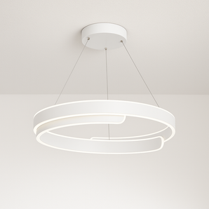 Luminária Pendente Moderna Minimalista LED Metal Tuve - Ø40cm / Branco / Branco Frio (6500K) - ORNE™