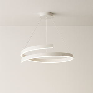 Luminária Pendente Moderna Minimalista LED Metal Acrílico Raouche - Ø60cm / Branco / Branco Quente (3000K) - ORNE™