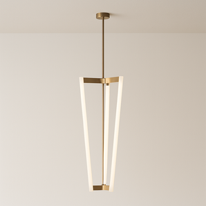 Luminária Pendente Moderna Minimalista LED Metal Lueur - 32x70cm / Branco Quente (3000K) - ORNE™