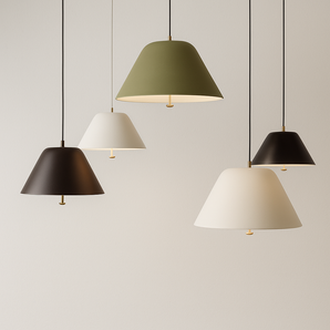 Luminária Pendente Moderno Minimalista Levi - Verde / Ø28cm / Branco Quente (3000K) - ORNE™