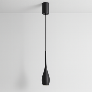 Luminária Pendente Moderna Minimalista Metal Rakoto - Preto / Branco Quente (3000K) - ORNE™
