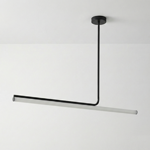 Luminária Pendente Moderno Minimalista Metal Linear Preto LED Belga — ORNE