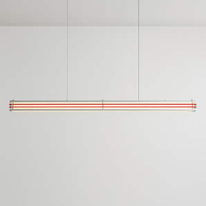 Luminária Pendente Moderna Minimalista LED Metal Matiguá - 80cm / Vermelho / Branco Neutro (4500K) - ORNE™