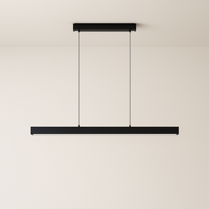Luminária Pendente Moderna Minimalista LED Metal Olaya - 80x4,5cm / Preto / Branco Quente (3000K) - ORNE™