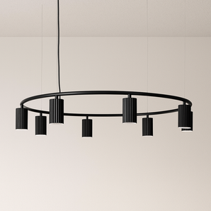Luminária Pendente Moderno Minimalista Liora Round - Preto / Ø100cm - ORNE™