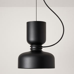 Luminária Pendente Moderno Minimalista Nia Black - A / Ø28cm - ORNE™