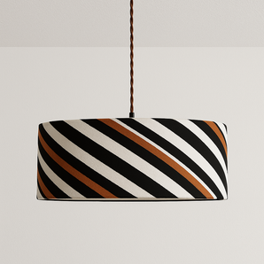 Luminária Pendente Minimalista Tecido Memphis - Ø50x19cm - ORNE™