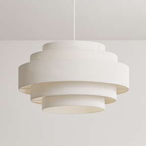 Luminária Pendente Moderno Minimalista Tecido Whirl - Branco / Ø50cm / Branco Quente (3000K) - ORNE™
