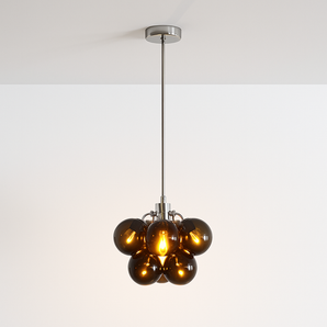 Luminária Pendente Moderna Minimalista Vidro Grape - Fumê / 1 Lâmpada - ORNE™