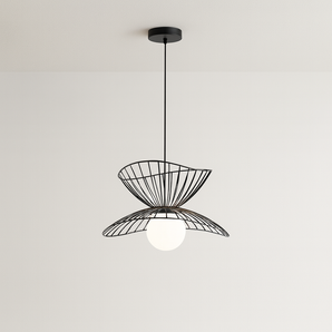 Luminária Pendente Moderna Minimalista LED Metal Ilisia - Ø40cm / Preto / Branco Frio (6500K) - ORNE™