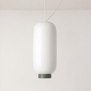 Luminária Pendente Moderna Minimalista Metal Vidro LED Glow - Branco e Verde / Ø22cm / Branco Neutro (4000K) - ORNE™