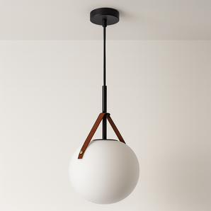 Luminária Pendente Moderna Minimalista Metal Vidro Nipro - Branco / Ø24.5cm / 110V - ORNE™