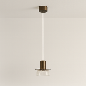 Luminária Pendente Moderna Minimalista LED Vidro Metal Pajallie - Ø15x15cm / Incolor / Branco Quente (3000K) - ORNE™