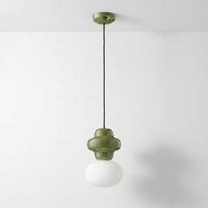 Luminária Pendente Moderno Retrô Vintage Cerâmica Vidro Globo LED Haren — ORNE