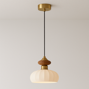 Luminária Pendente Moderna Minimalista Rústico Madeira Metal Liv - Carvalho / Branco Quente (3000K) - ORNE™