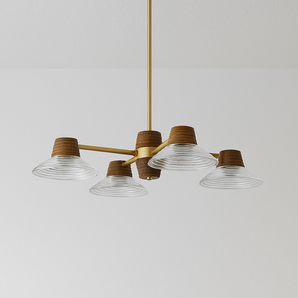 Luminária Pendente Moderna Minimalista LED Vidro Metal Boulevir - 4 Lâmpadas / Dourado / Branco Quente (3000K) - ORNE™