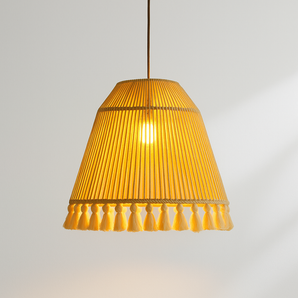 Luminária Pendente Moderna Minimalista Tecido Divin - Ø40cm / Tecido e Alumínio - ORNE™