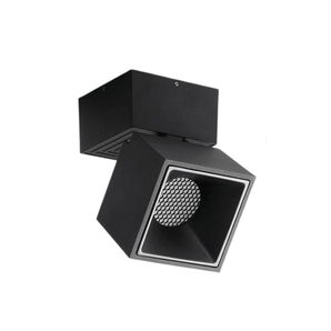 Luminária Spot Sobrepor Recuado Antiofuscante Direcionável LED Holl Square - Preto / Branco Quente (3000K) / 12W - ORNE™