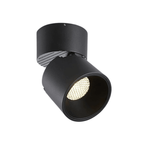 Luminária Spot Sobrepor Redondo Antiofuscante Direcionável LED Holl - Preto / Branco Quente (3000K) / 12W - ORNE™